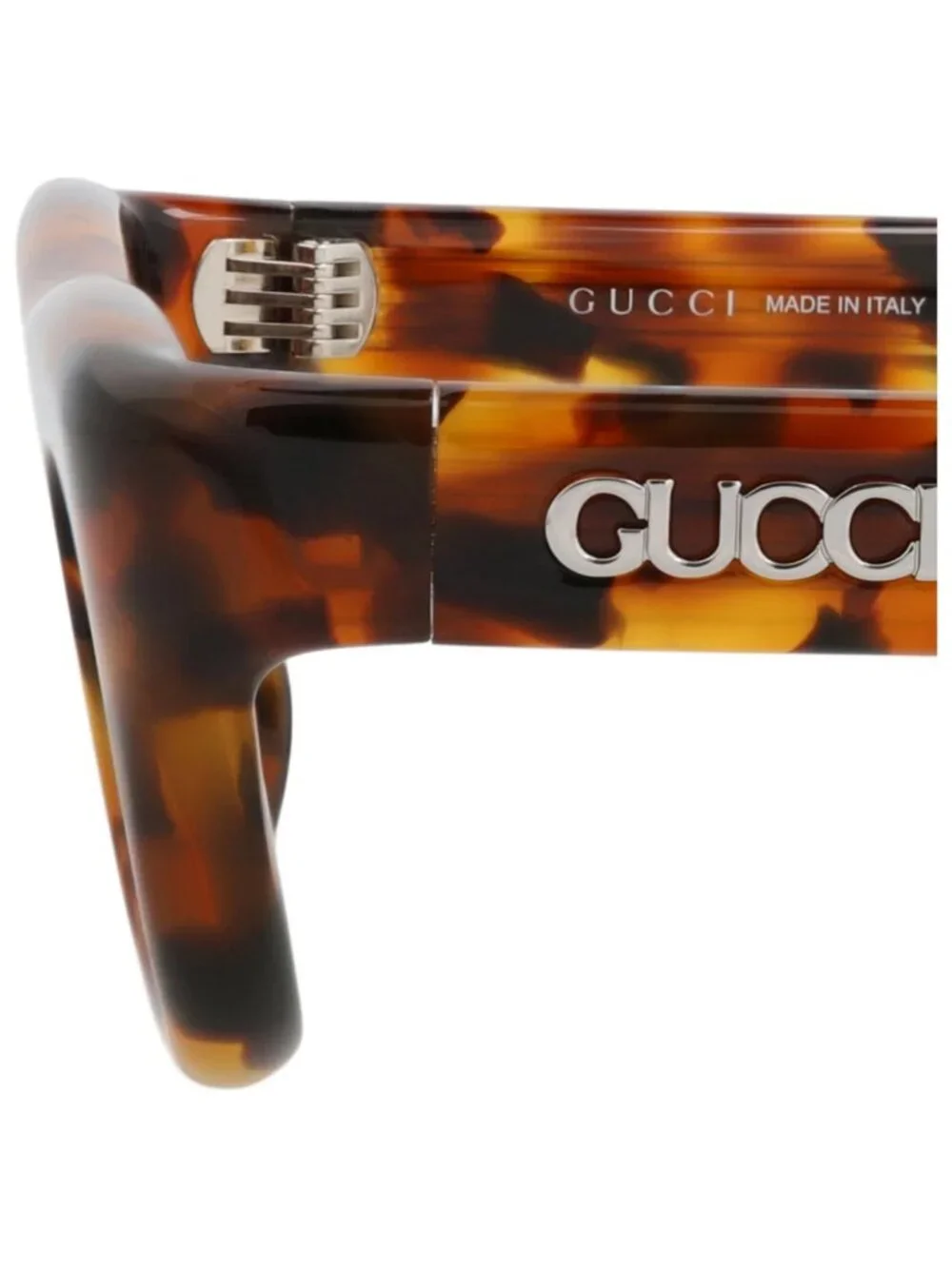 New Gucci Women's Sunglasses Square Rectangle Recycled Acetate Frame Mens Havana